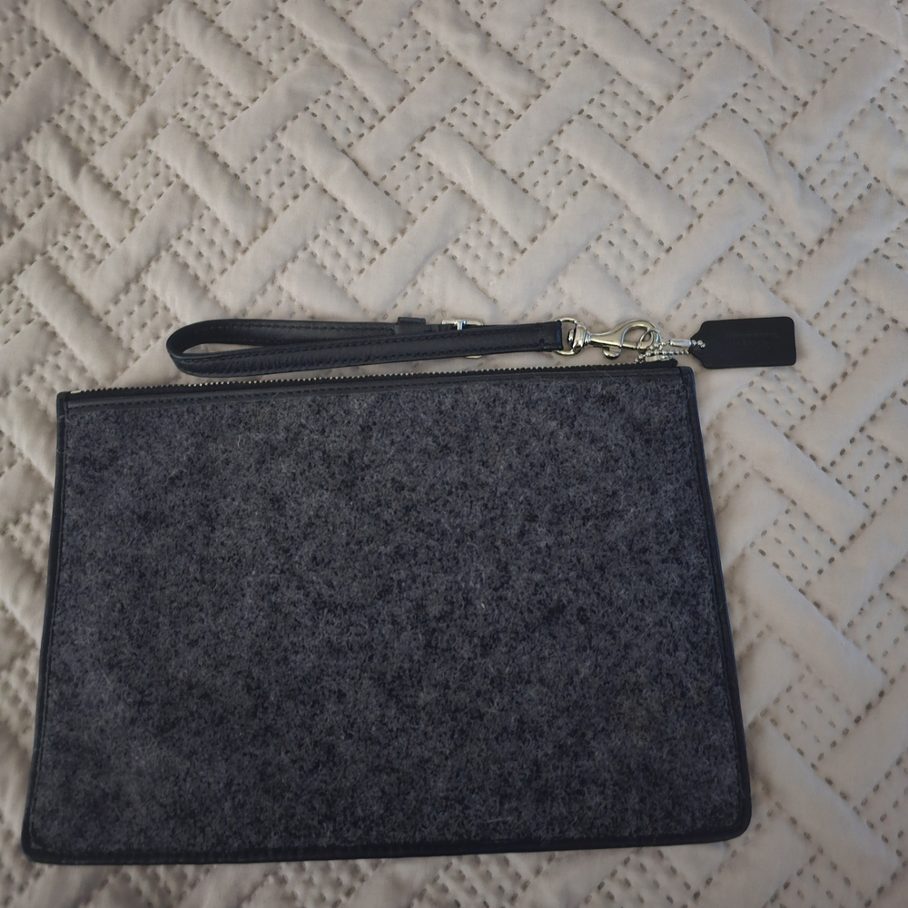 Coach Charcoal and Black Clutch - Picture 2 of 3
